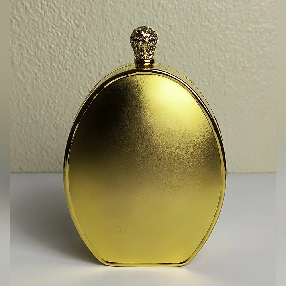 inge Christopher Oval Gold Evening Clutch Y2K Vintage Exquisite